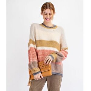 Easel Color Block Pullover Sweater